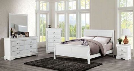 Brand New White 4pc Queen Bedroom Set