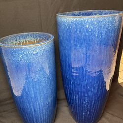 Ceramic Garden Pots-Tall Round Planters ($290 set of two )