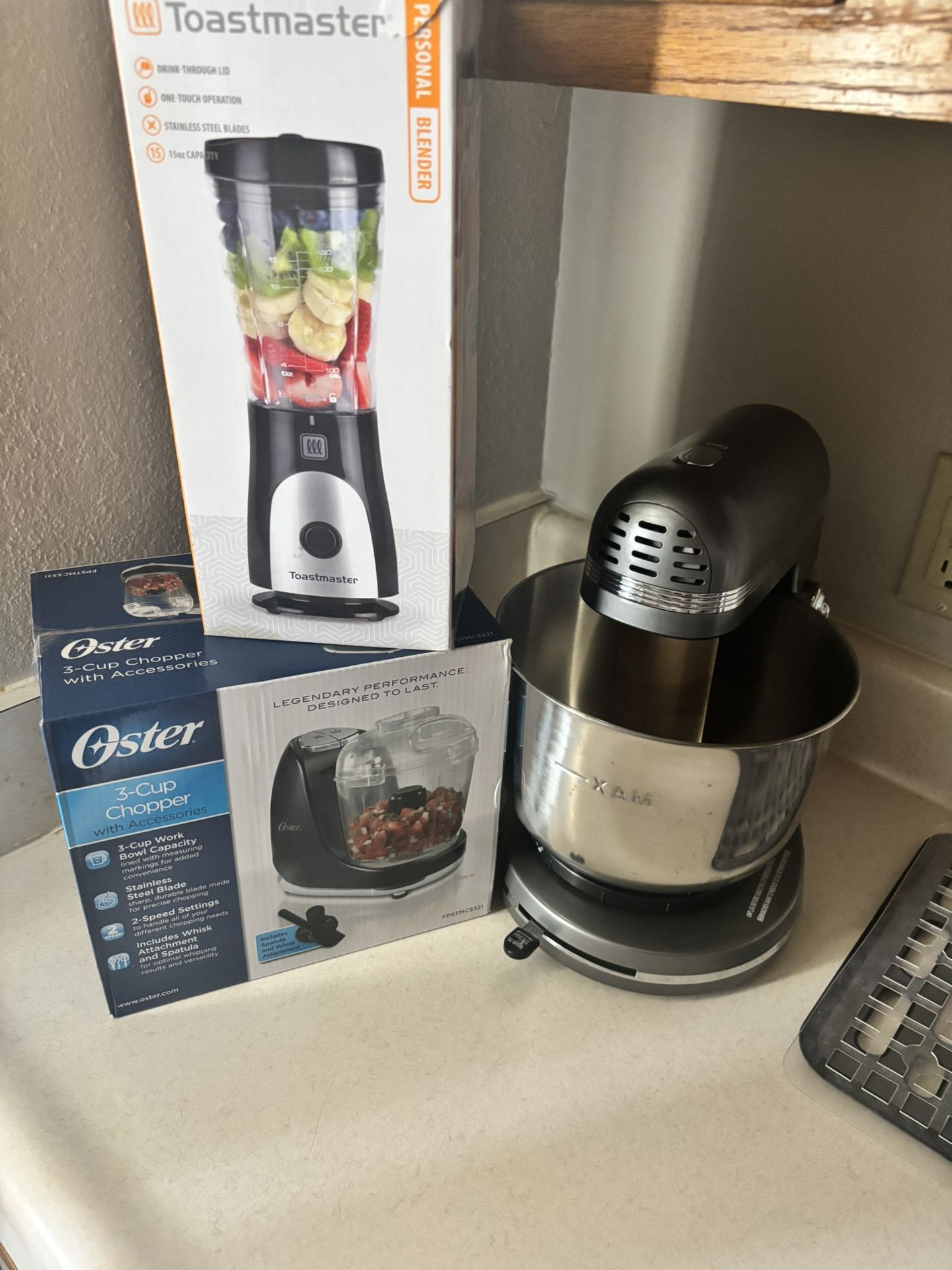Personal Blender, 3 Cup Chopper With Accessories And Cake Mixer
