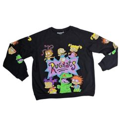 Rugrats Sweatshirt Womens Size Large  Black Purple Blue Nickelodeon Cartoon 90s