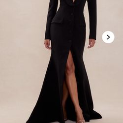 Iconic Blazer Maxi Dress - Black Fashionova 