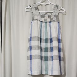 Burberry Kids Dress in Blue and Gray Plaid
