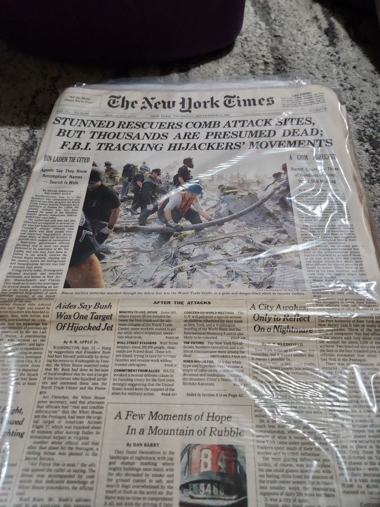 9-11 September 11 2001 attacks newspaper