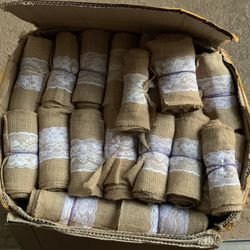 Burlap bows for the back of chairs