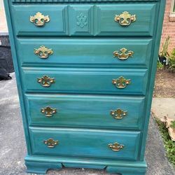 Beautiful Basset Dresser  (Deep Green And Blue) 