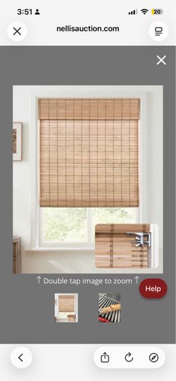 UNISHADES Cordless Bamboo Roman Shades, 33"X64", Sand Tan