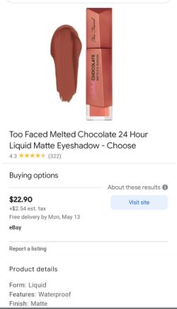 Too Faced Eyeshadow Liquid Matte