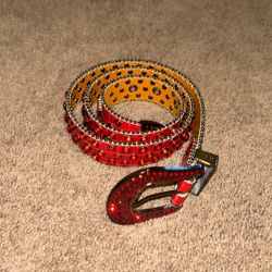 Red Rhinestone Belt
