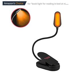 Brand new Book Light, Blue Light Blocking, Amber Clip-On Reading Light