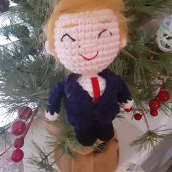 NEW CROCHET PRESIDENT TRUMP ORNAMENT 