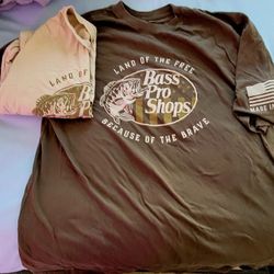 2 Bass Pro Tee Shirts 