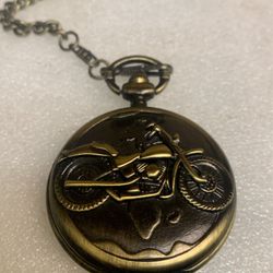 Beautiful Bronze Color Motorcycle Pocket Chain Watch