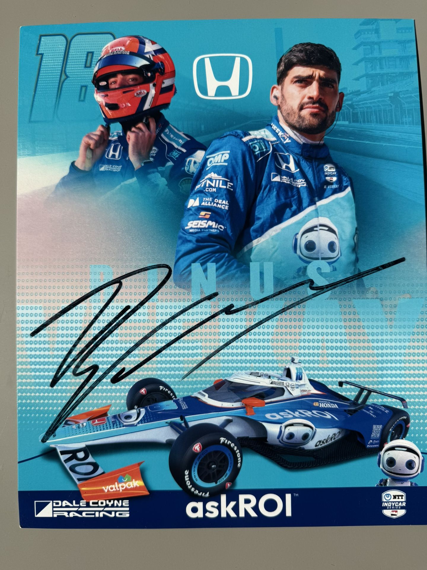 Rinus Veekay Signed Photo 10 X 8 Indy 500