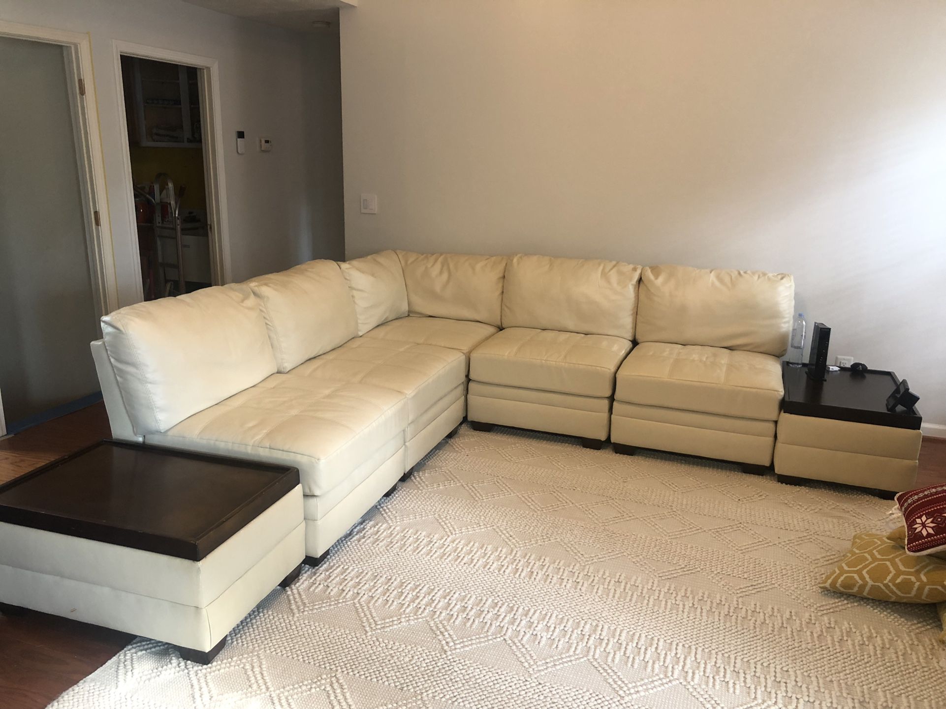 FREE 9 Piece Sectional - White Ivory 