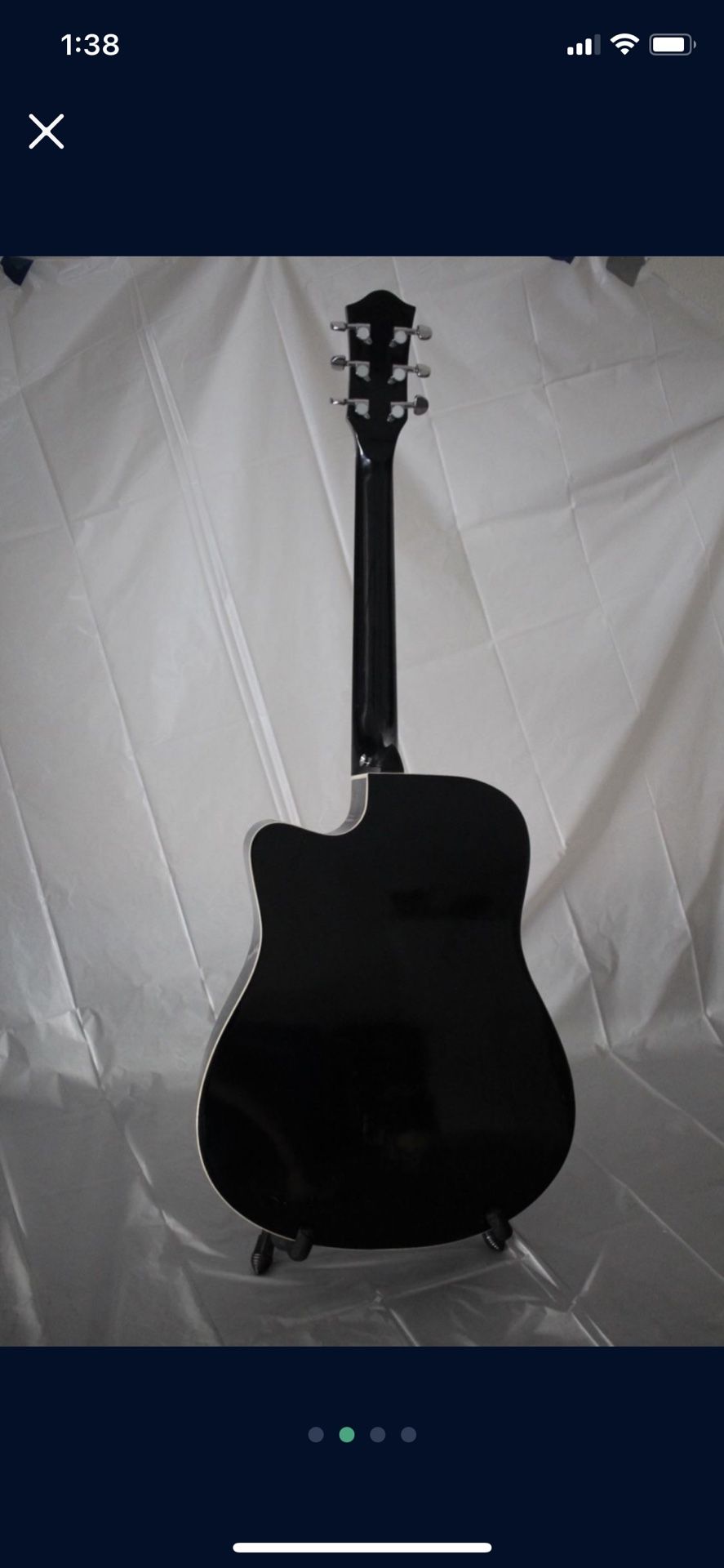 Black Acoustic Electric Guitar + New Strings Great Sound! for Sale in Whittier, CA OfferUp