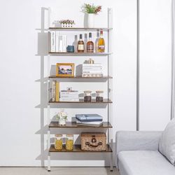 Homde Industrial Ladder Shelf 6-Tier Open Wall-