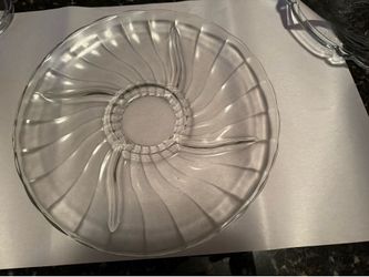 Fostoria serving swirled glass relish platter