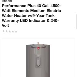 Brand New Water Heater 40 Gallon