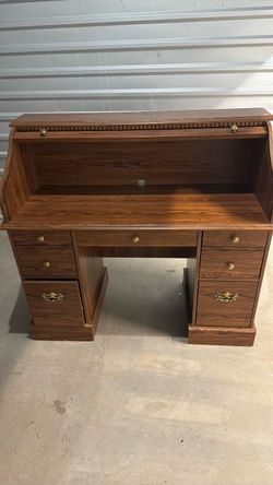Wooden roll top desk