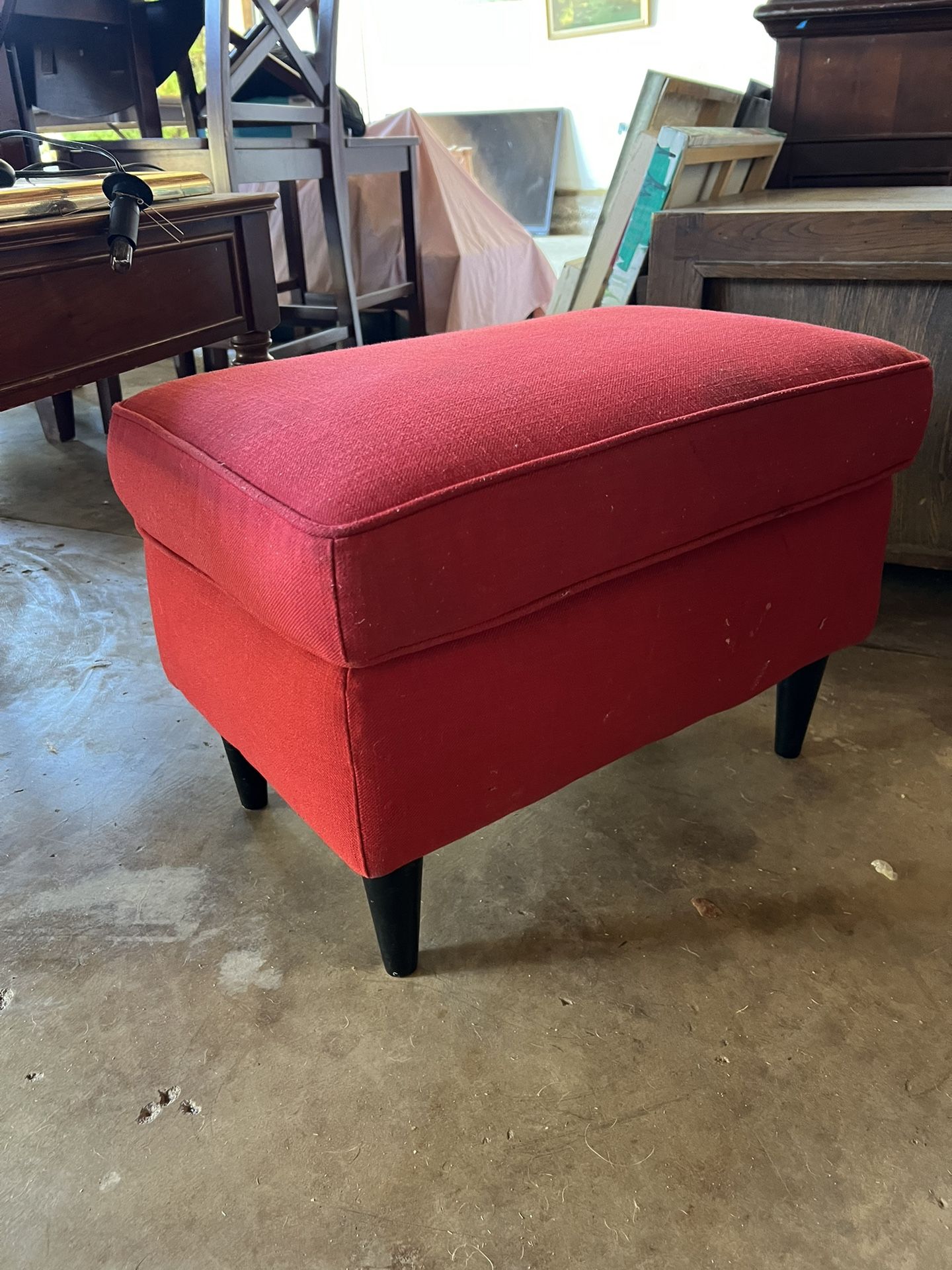 Red Ikea Ottoman