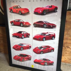 Ferrari- Dream Machines - Framed Poster (27”x39”)