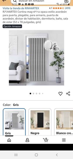 Cortina magnetica opaca Estill accordion para Puerta plegable para armario de 52x78