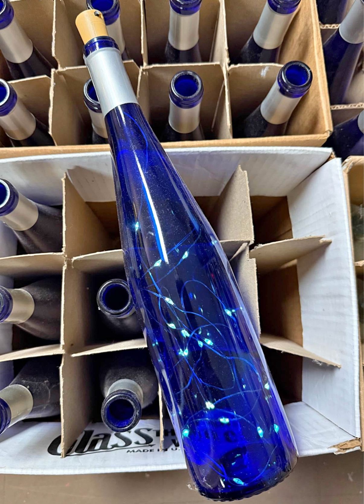 Blue and Clear Wine Bottle Lot - Separation Options in Description