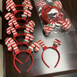 Lot Of New Christmas Headbands Candy Cane Elf Hats Red Green