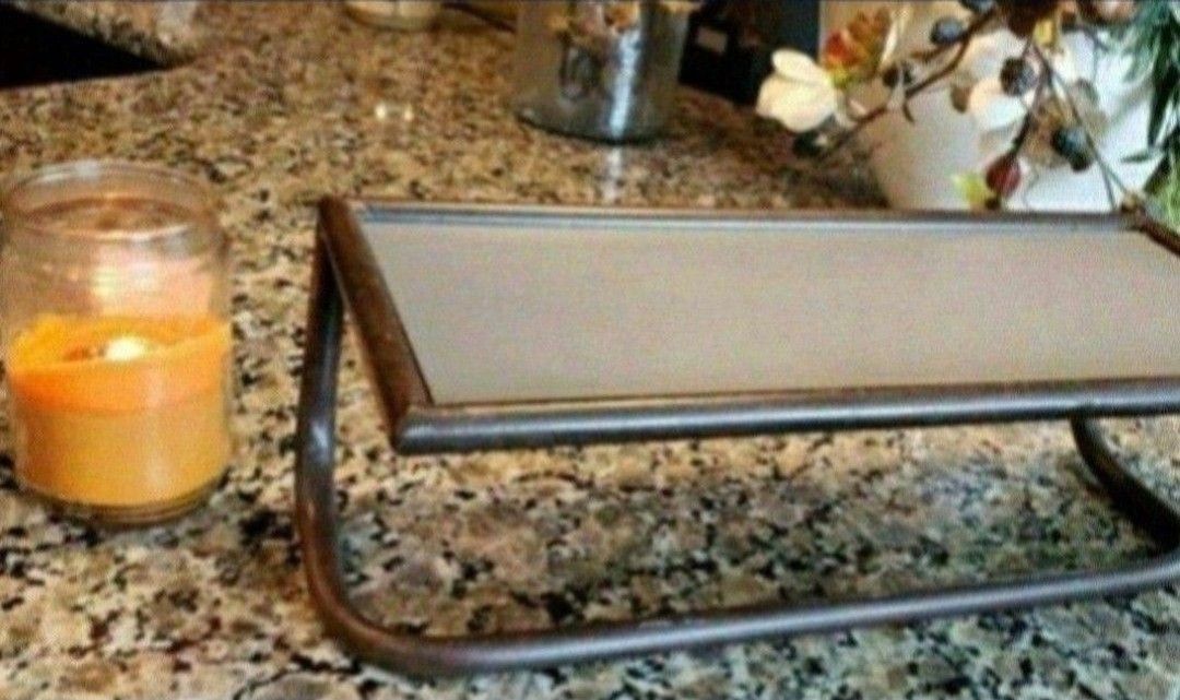 Beautiful Gray and Wrought Iron Shelf and Towel Rail