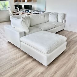 New White Sectional Cloud Couch Sofa