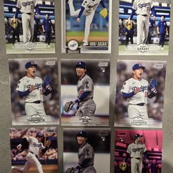 Topps Rookie Card Lot 9 Cards Dodgers Stadium Club Sasaki Yamamoto Ohtani Kim
