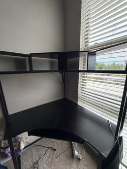 Ikea Black Corner Desk with Hutch