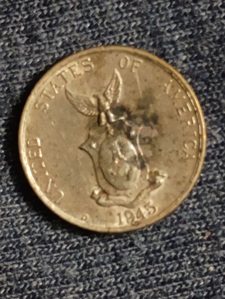 1945 US Philipine Ten Centavos Silver Dime