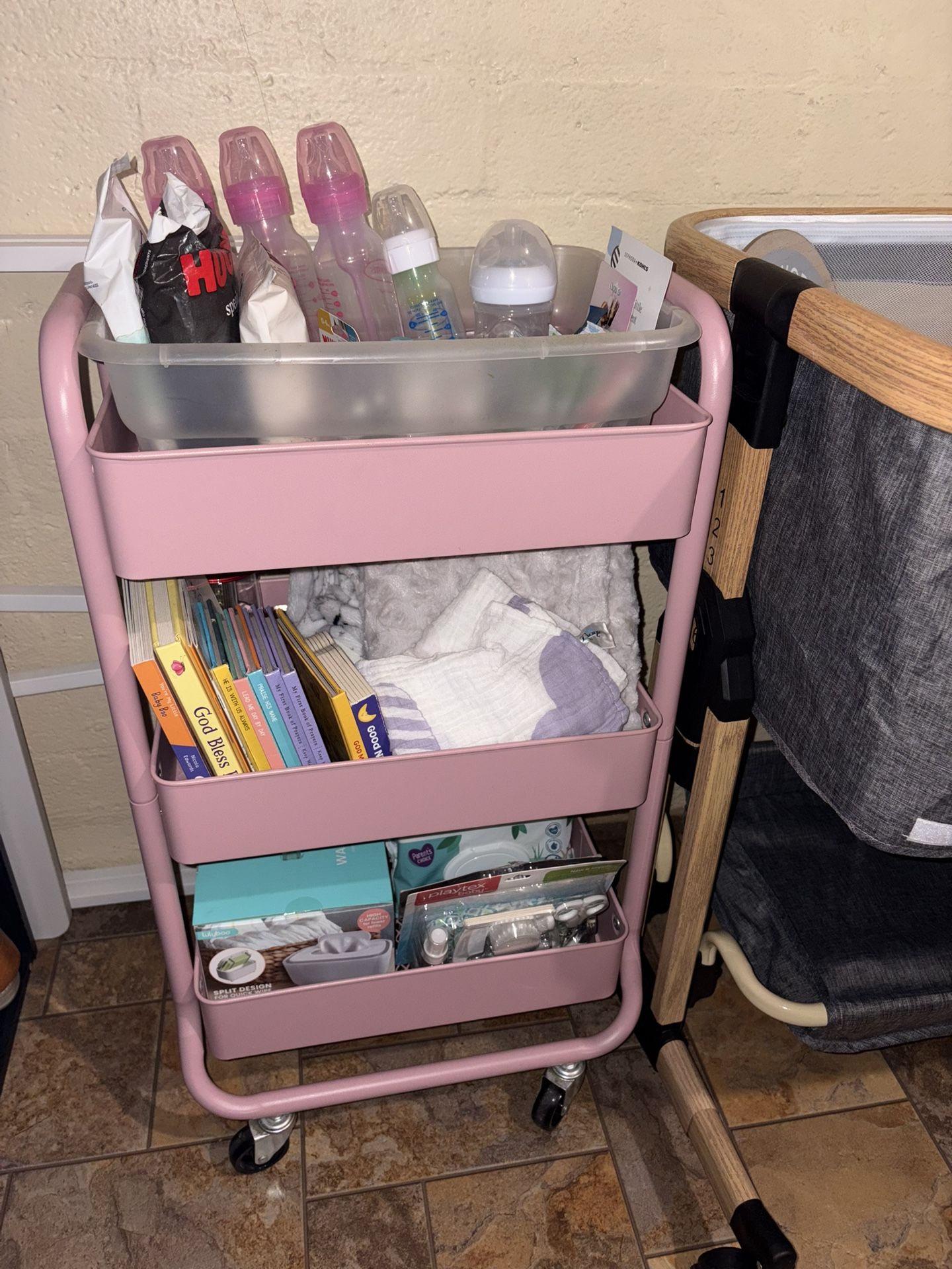 Bed Side Pink Cart