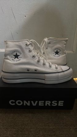 White high top platform converse