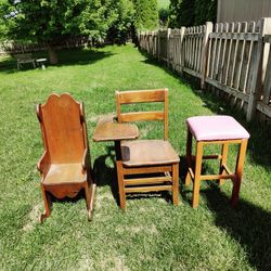 Kids Rocker Desk Chair And Stool