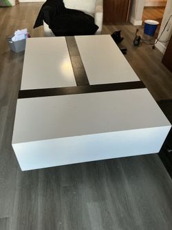 Large white coffee table