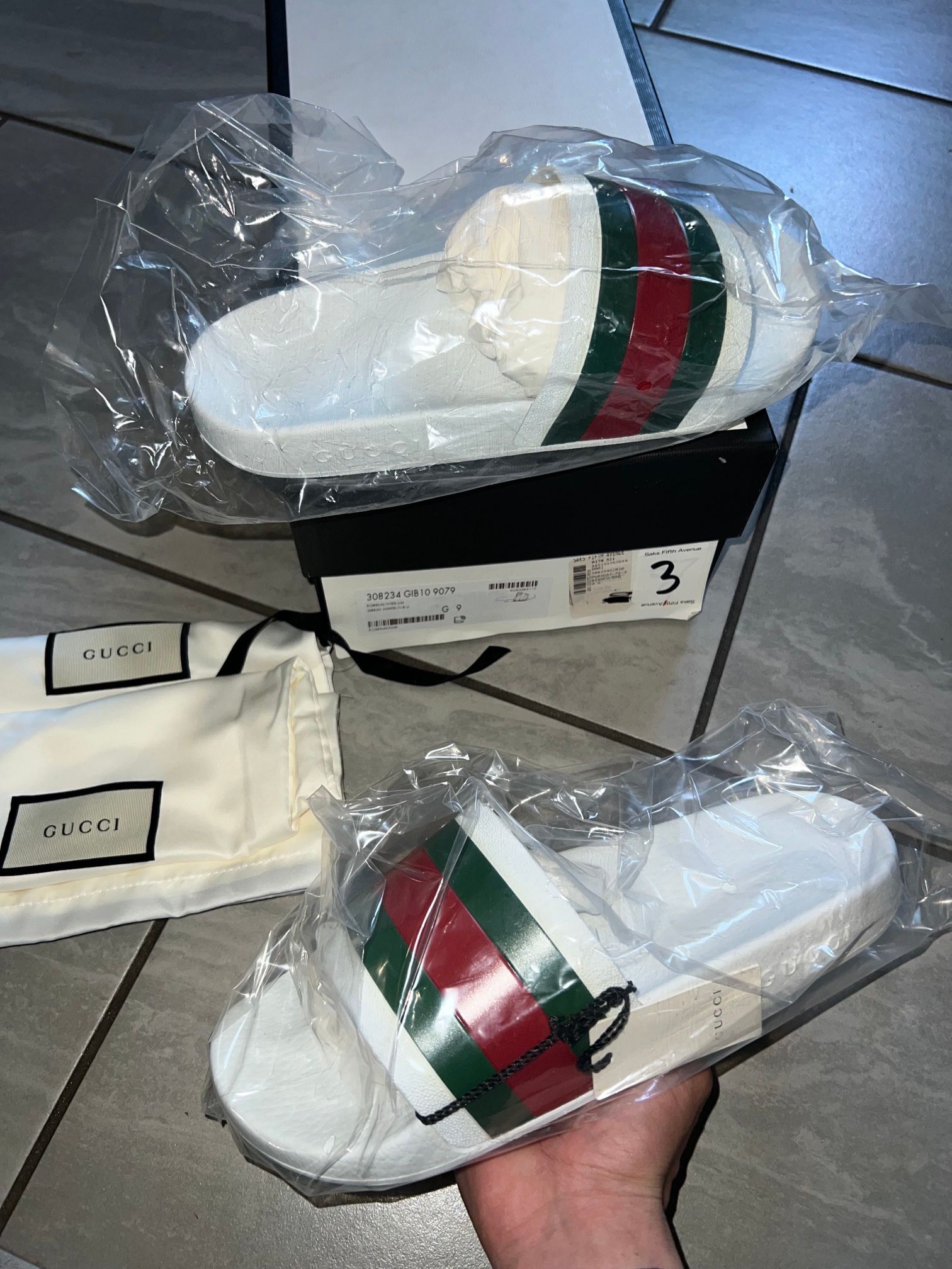 Gucci Web Slide Sandal White 9UK (9.5M) New