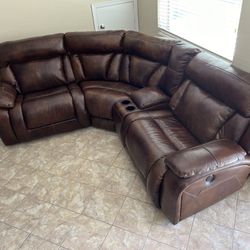 Power Recliner Leather Sectional from Ashley Furniture