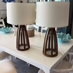 Coastal/Farmhouse Style Table Lamp Set (PAIR)