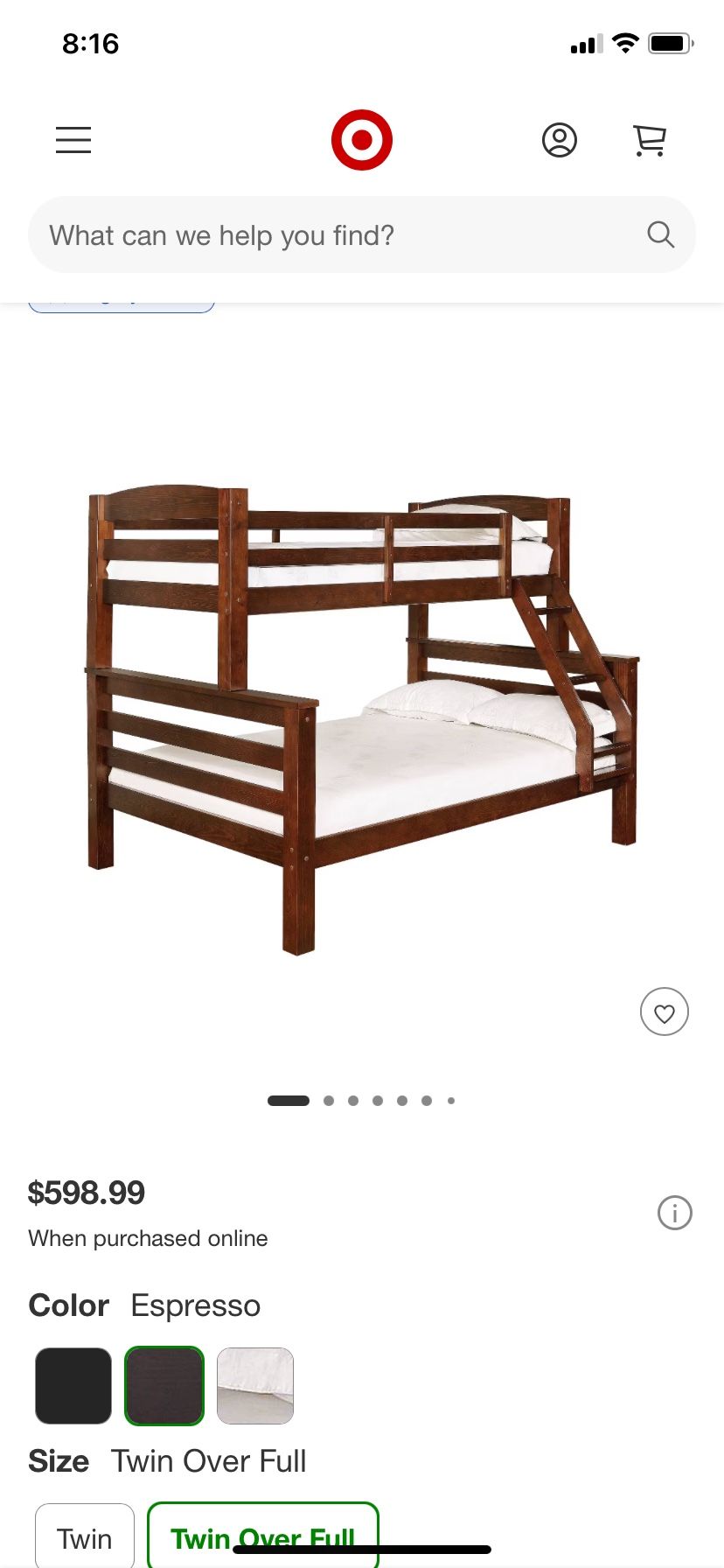 Wooden Bunk Bed Twin Over Full