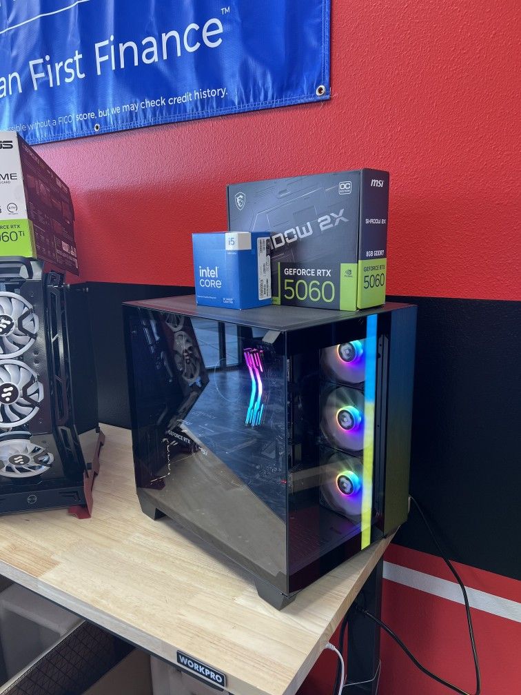 Custom RTX 5060 Gaming PC. Only $50 Down With No Credit Financing!
