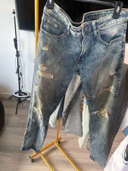 Dark Blue Men’s Jeans Acid Wash