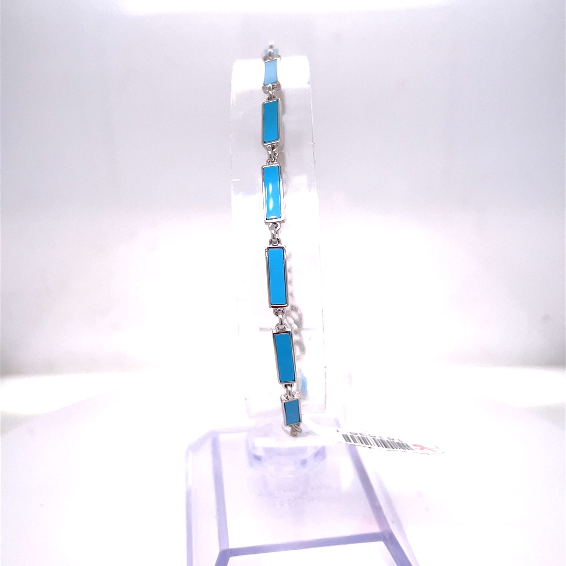 925 Silver 7-7-1/2 Turquoise Bracelet 3.90g 181536