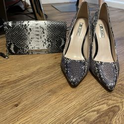 Vivi Snakeskin Print Heels
