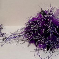 Wedding Quinceanera Bouquet Corsages With Hair Piece 