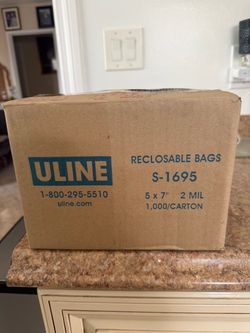 Plastic bag 5 Ć 7 inches with zipper box of 1000 pieces resistant bags