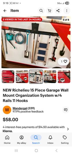 NEW Richelieu 15 Piece Garage Wall Mount