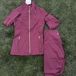 Lulu Dark Red/gold Set