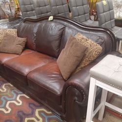 Brown Leather Sofa
